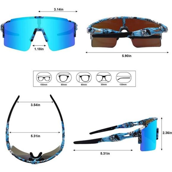 BangLong Cycling Sunglasses UV400 Baseball Sunglasses for Men Women,Wind… - Picture 5 of 7